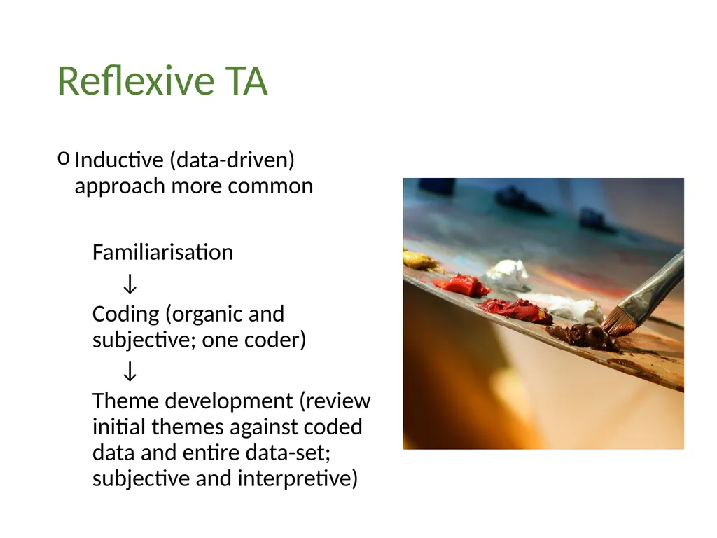Thematic analysis Part 1: What is thematic - slide 13 of 26