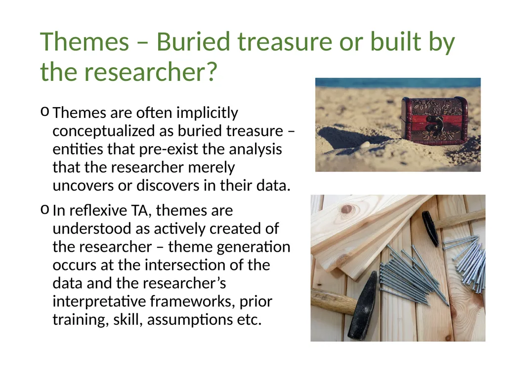 Thematic analysis Part 1: What is thematic - slide 20 of 26