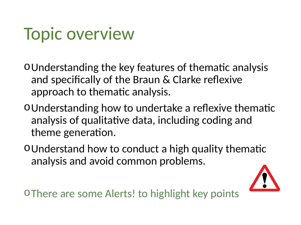 Thematic analysis Part 1: What is thematic - slide 3 of 26