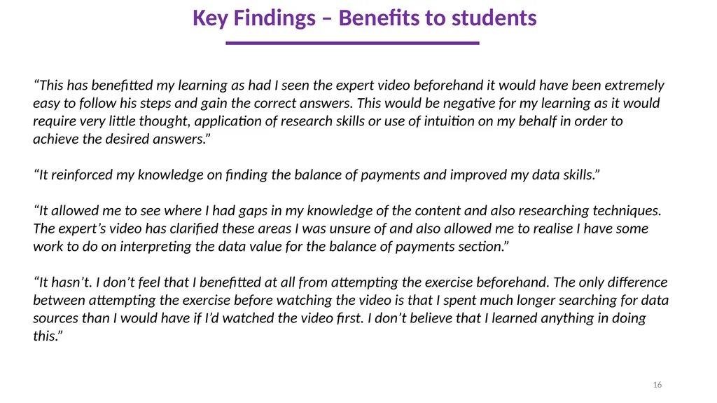 Developing Self-Regulated Learners using a Unique - slide 16 of 29