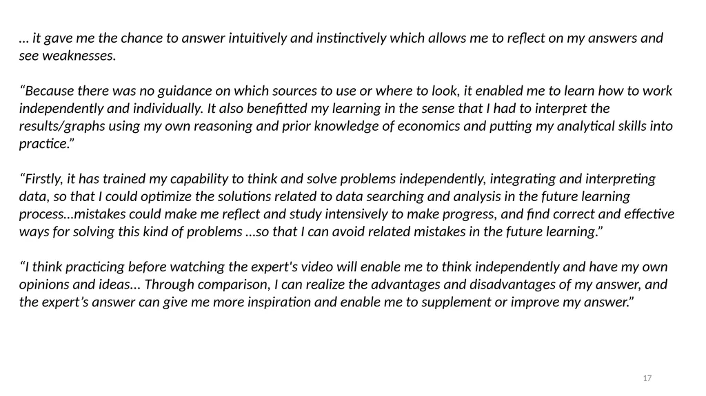 Developing Self-Regulated Learners using a Unique - slide 17 of 29