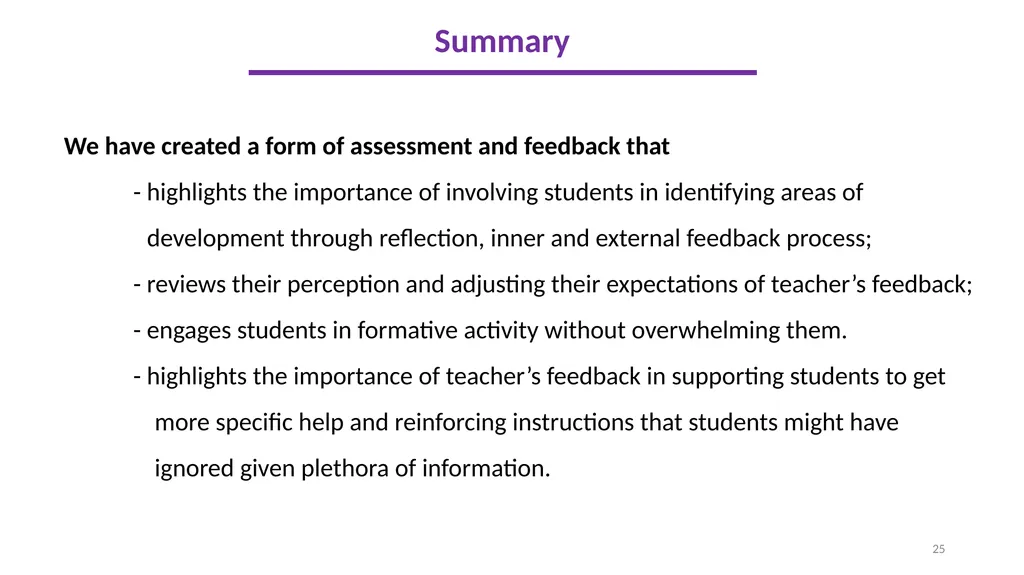 Developing Self-Regulated Learners using a Unique - slide 25 of 29