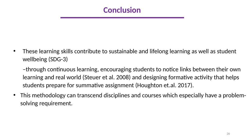 Developing Self-Regulated Learners using a Unique - slide 26 of 29