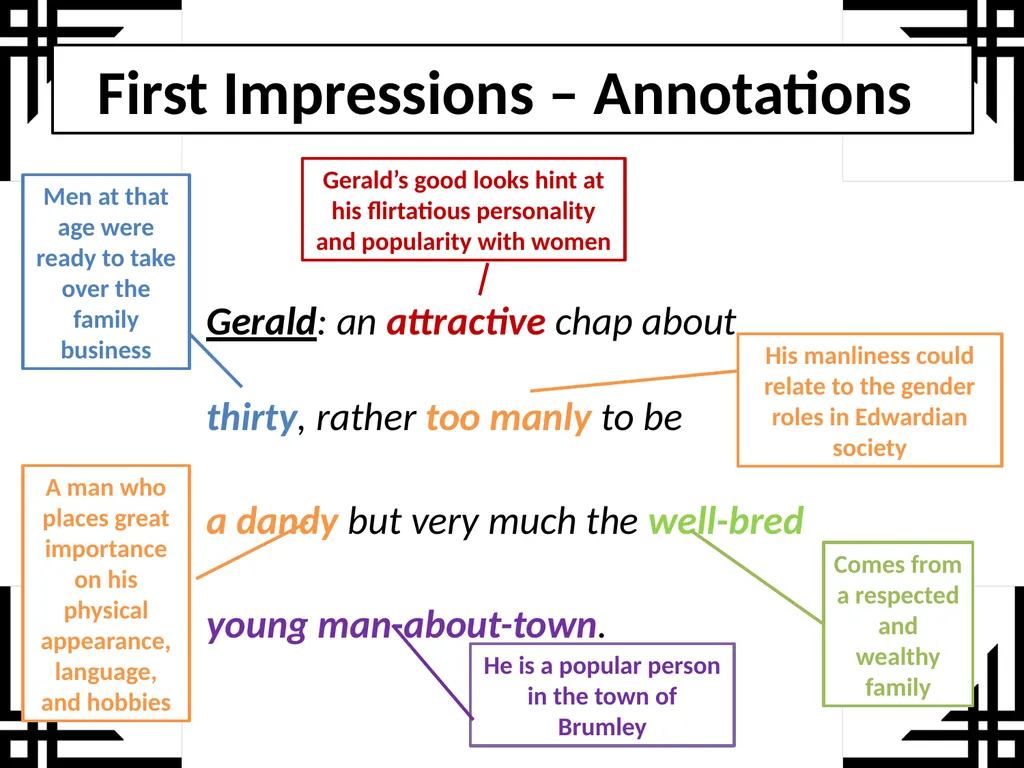 An Inspector Calls Act 1 To explore the use of - slide 5 of 11