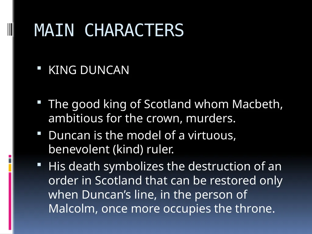 William SHAKESPEARE’S TRAGEDY MAIN CHARACTERS - slide 6 of 17