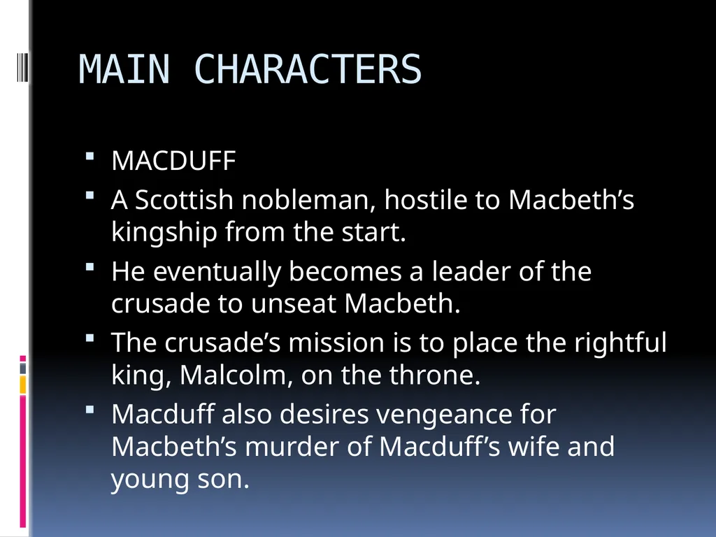 William SHAKESPEARE’S TRAGEDY MAIN CHARACTERS - slide 7 of 17
