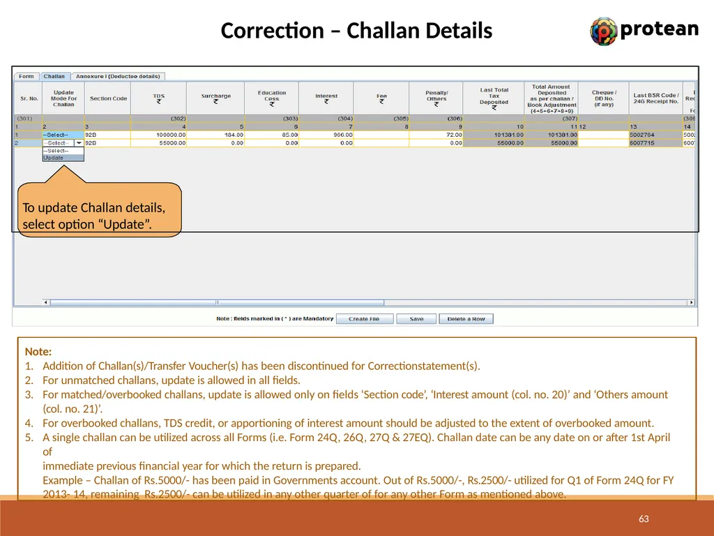 E-Tutorial on TDS/TCS Return Preparation Utility - slide 63 of 74