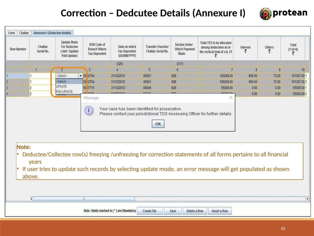 E-Tutorial on TDS/TCS Return Preparation Utility - slide 65 of 74