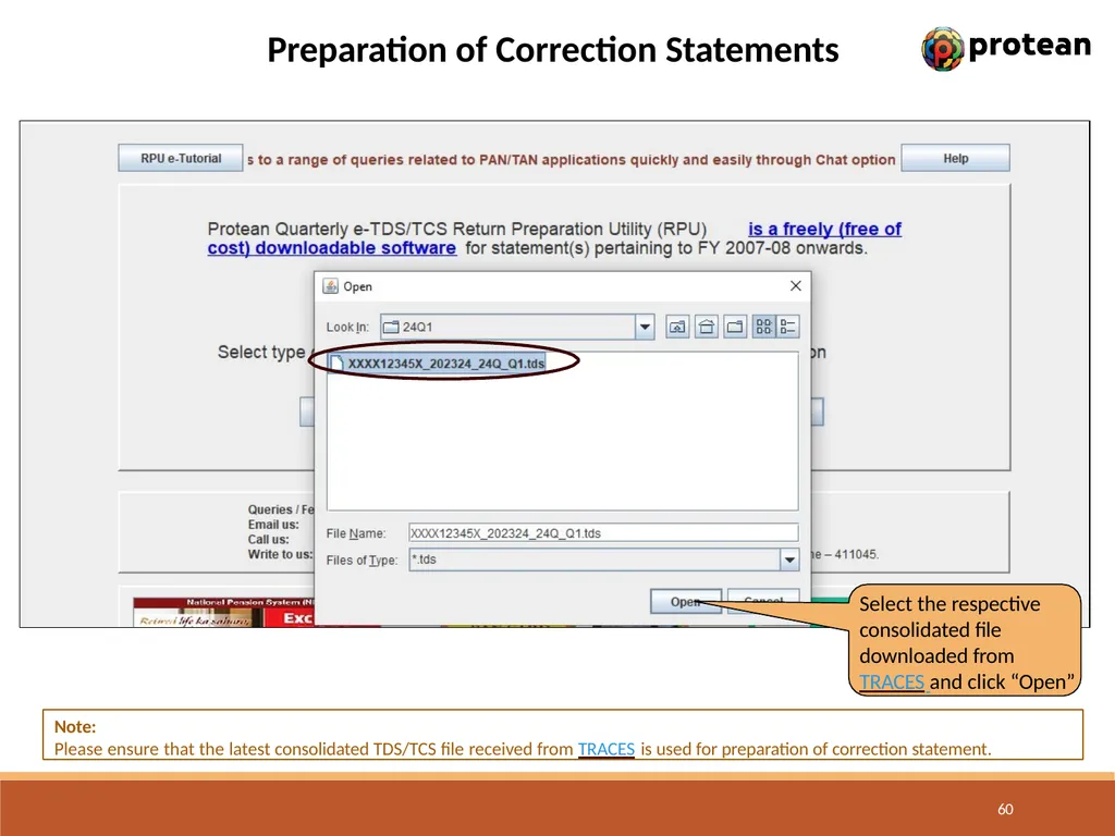 E-Tutorial on TDS/TCS Return Preparation Utility - slide 60 of 74