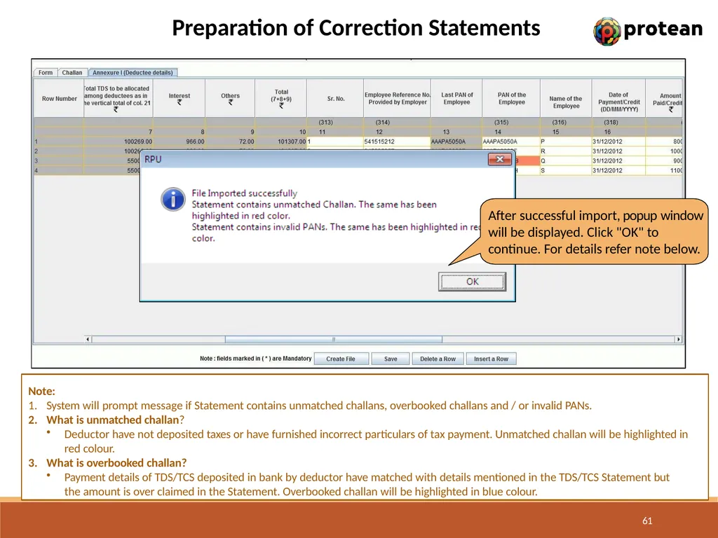 E-Tutorial on TDS/TCS Return Preparation Utility - slide 61 of 74