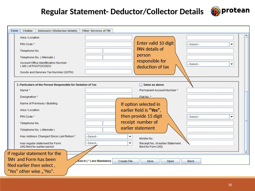 E-Tutorial on TDS/TCS Return Preparation Utility - slide 18 of 74