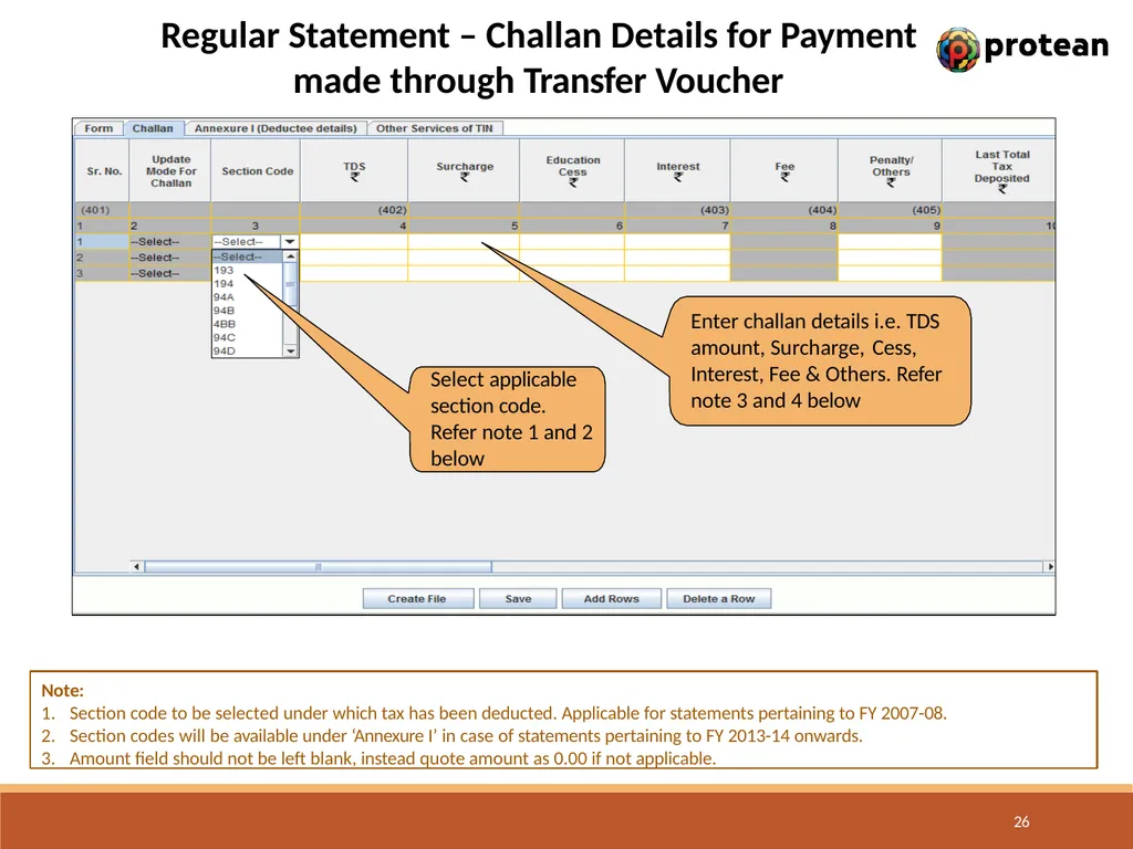 E-Tutorial on TDS/TCS Return Preparation Utility - slide 26 of 74