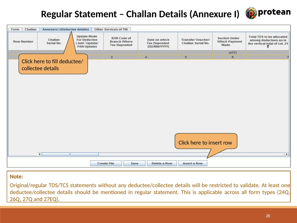 E-Tutorial on TDS/TCS Return Preparation Utility - slide 28 of 74