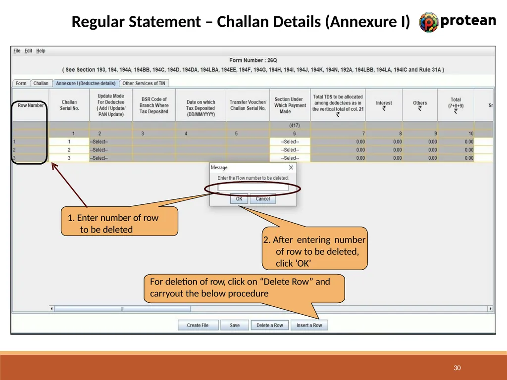 E-Tutorial on TDS/TCS Return Preparation Utility - slide 30 of 74