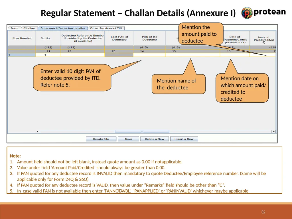 E-Tutorial on TDS/TCS Return Preparation Utility - slide 32 of 74