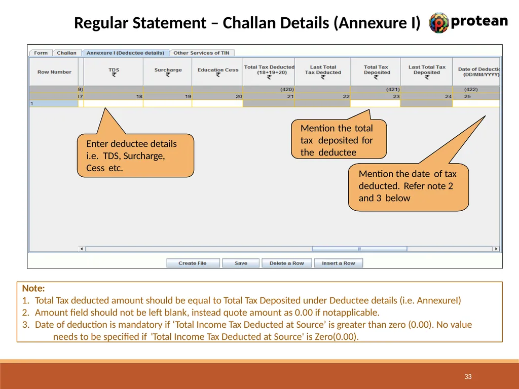 E-Tutorial on TDS/TCS Return Preparation Utility - slide 33 of 74