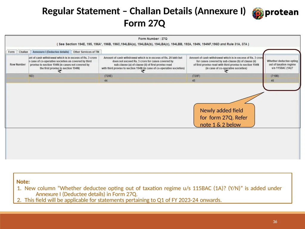 E-Tutorial on TDS/TCS Return Preparation Utility - slide 36 of 74