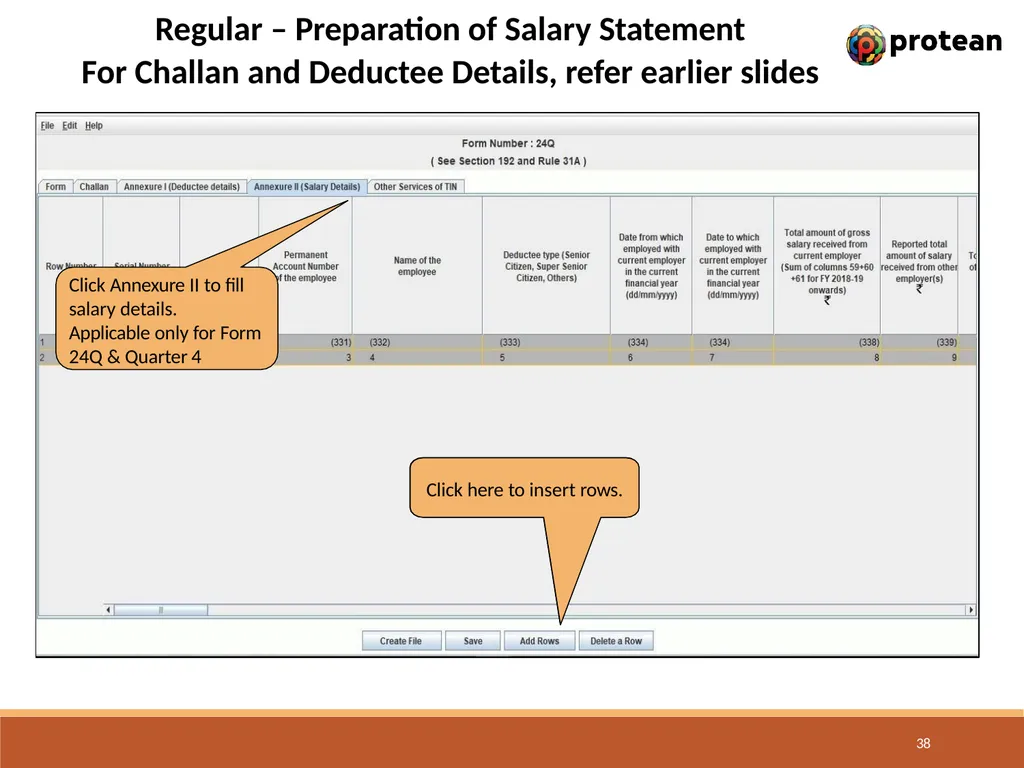 E-Tutorial on TDS/TCS Return Preparation Utility - slide 38 of 74