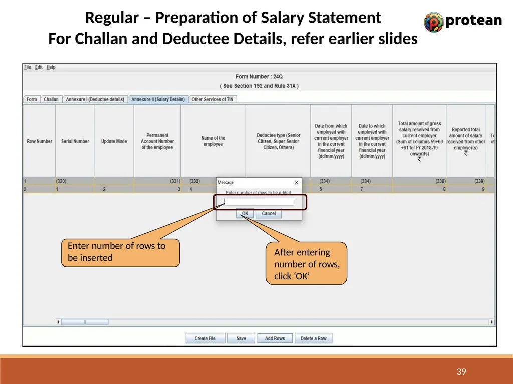 E-Tutorial on TDS/TCS Return Preparation Utility - slide 39 of 74