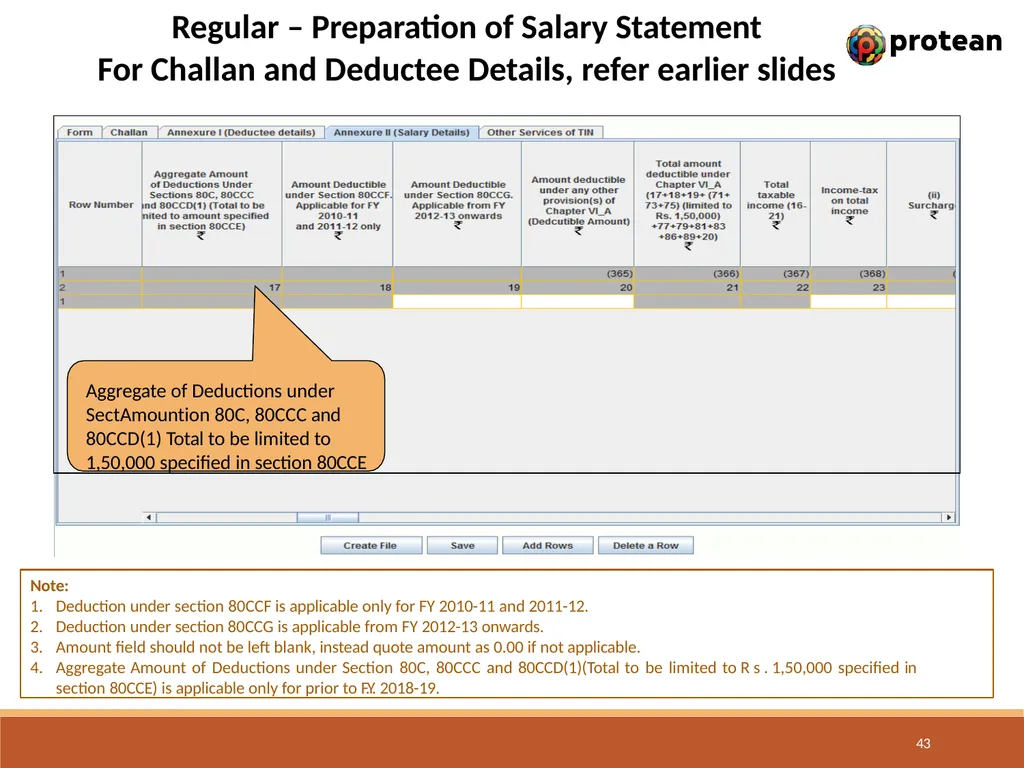 E-Tutorial on TDS/TCS Return Preparation Utility - slide 43 of 74