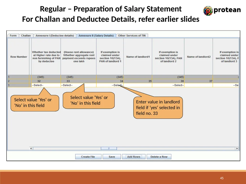 E-Tutorial on TDS/TCS Return Preparation Utility - slide 45 of 74