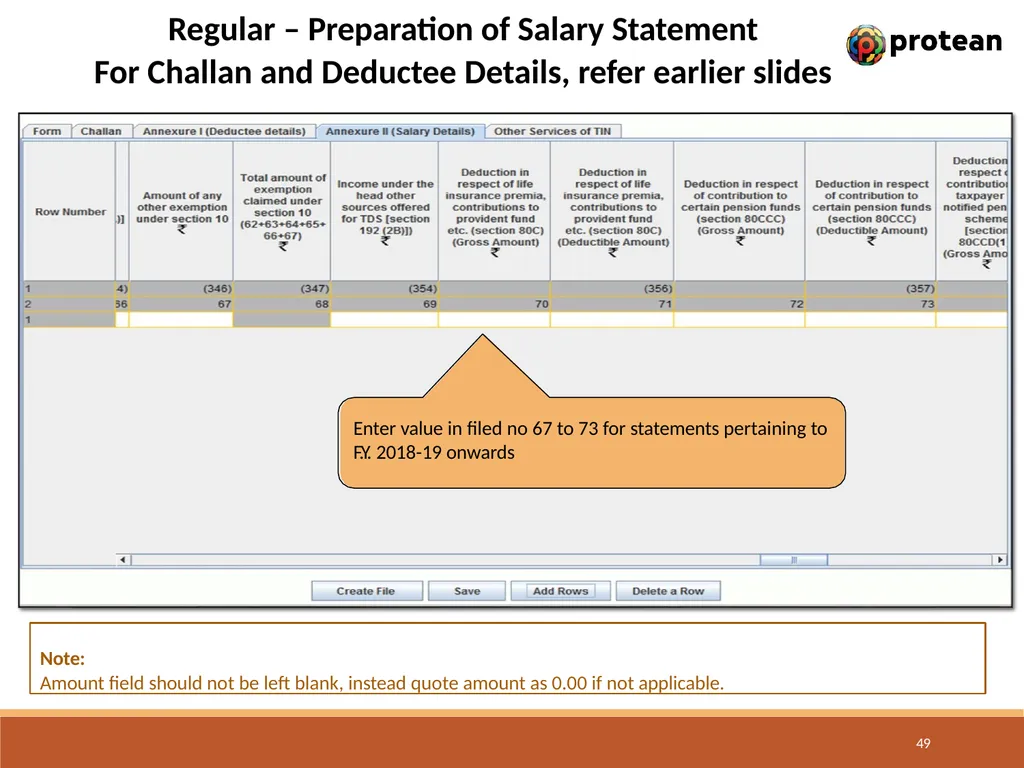 E-Tutorial on TDS/TCS Return Preparation Utility - slide 49 of 74
