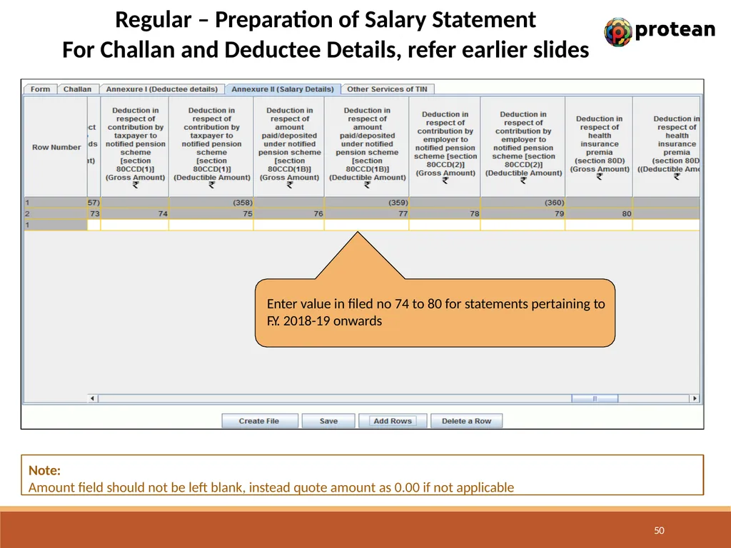 E-Tutorial on TDS/TCS Return Preparation Utility - slide 50 of 74