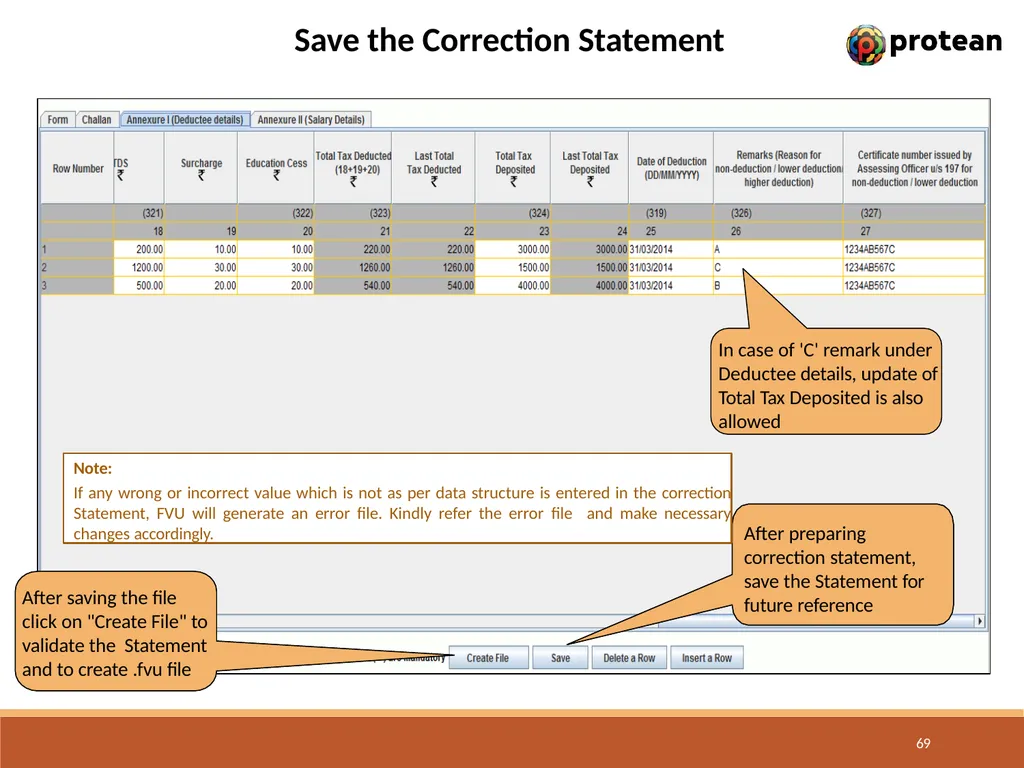E-Tutorial on TDS/TCS Return Preparation Utility - slide 69 of 74