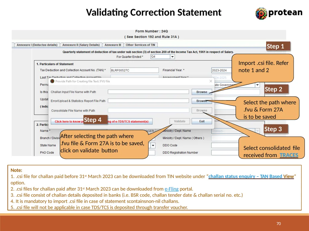 E-Tutorial on TDS/TCS Return Preparation Utility - slide 70 of 74