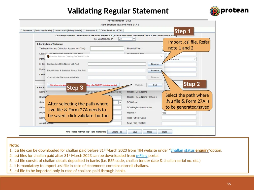 E-Tutorial on TDS/TCS Return Preparation Utility - slide 55 of 74