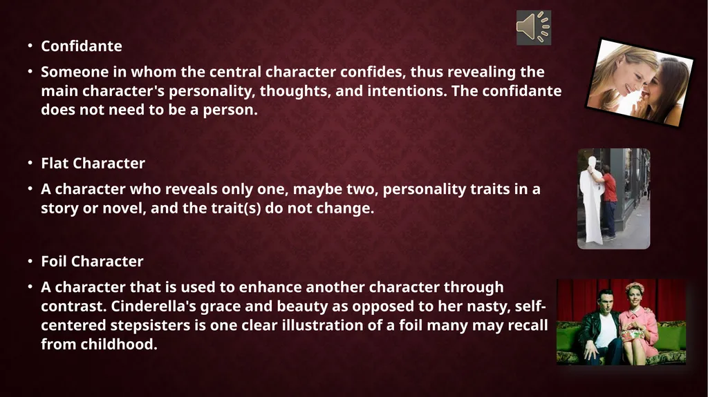 Elements of A Narrative CHARACTERIZATION - slide 2 of 5