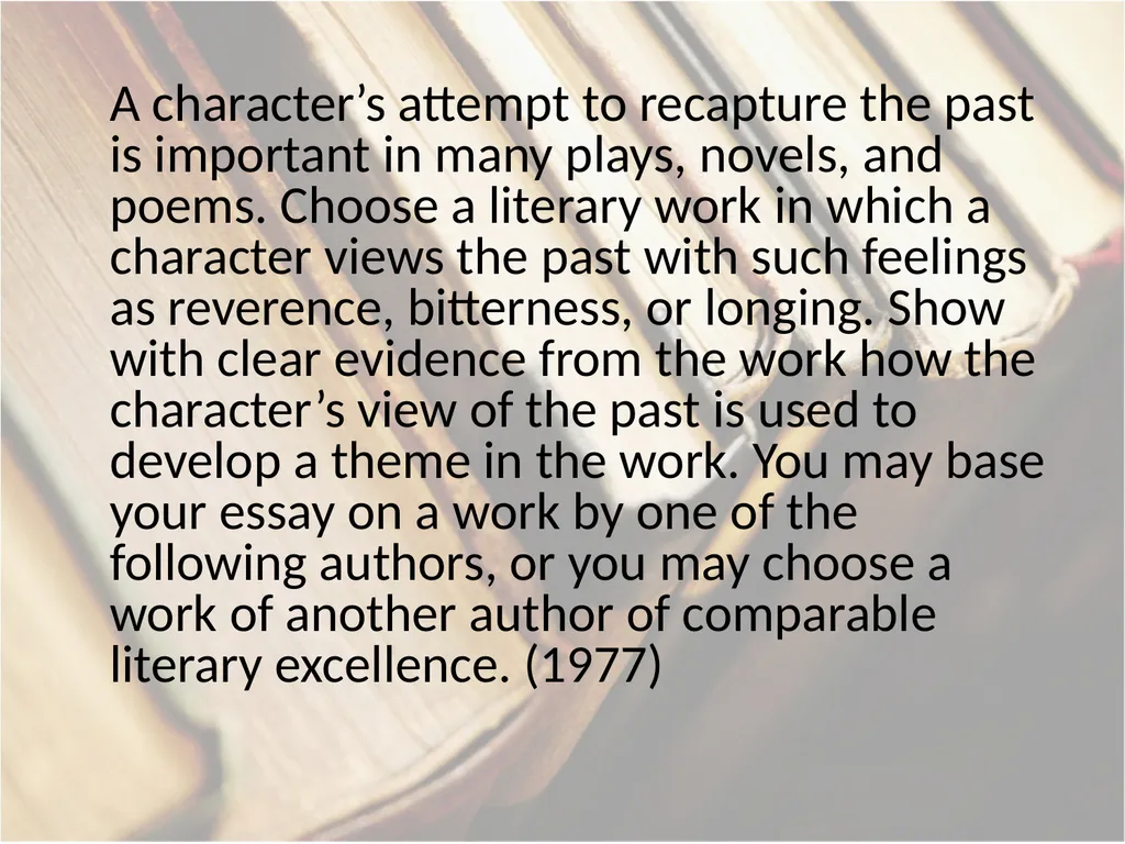 Advanced Placement® Literature Prompts Updated 9 - slide 69 of 79