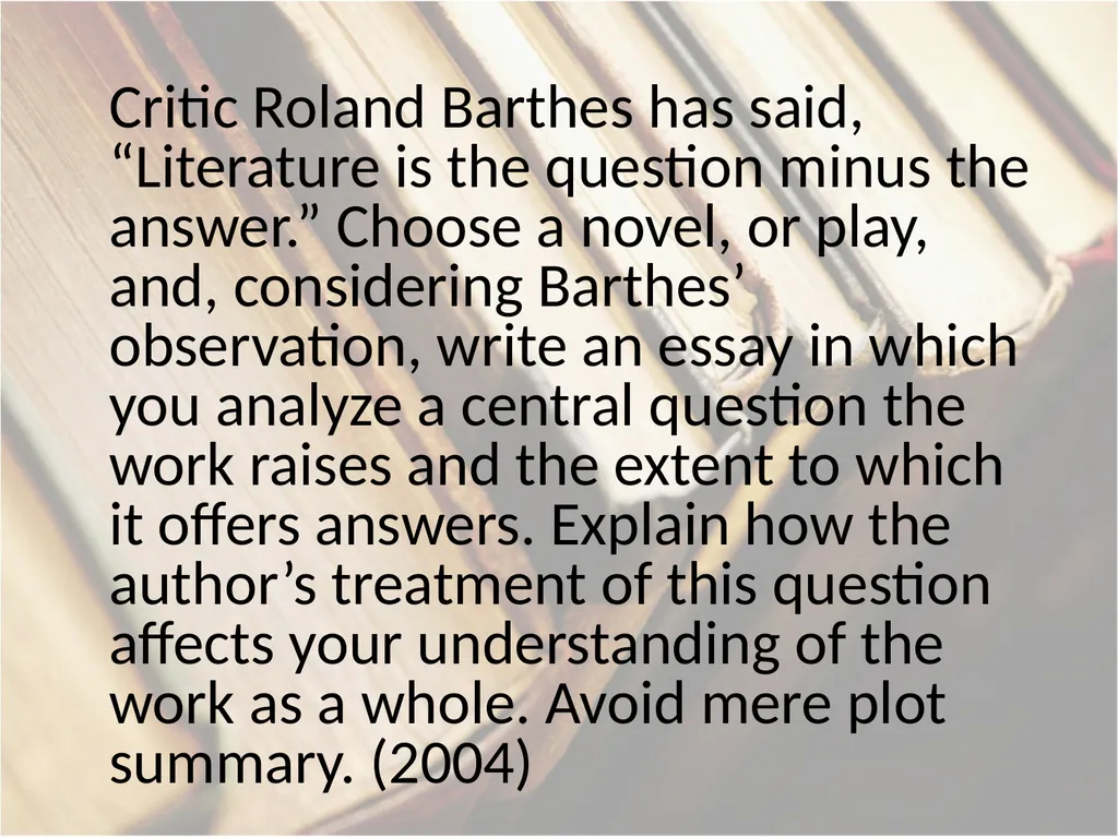 Advanced Placement® Literature Prompts Updated 9 - slide 37 of 79
