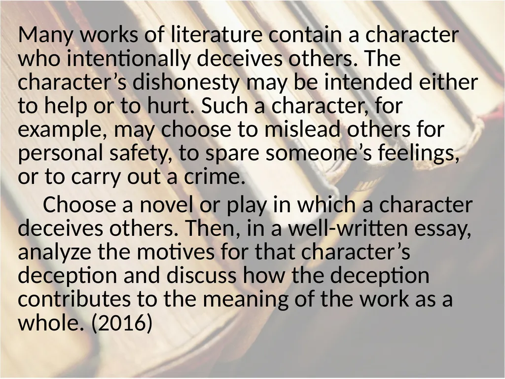 Advanced Placement® Literature Prompts Updated 9 - slide 15 of 79