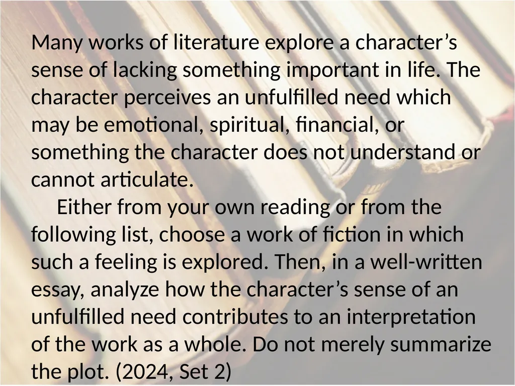 Advanced Placement® Literature Prompts Updated 9 - slide 7 of 79