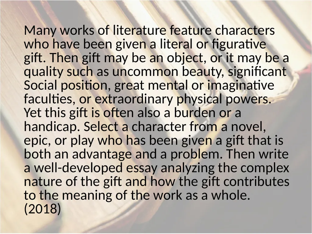 Advanced Placement® Literature Prompts Updated 9 - slide 13 of 79