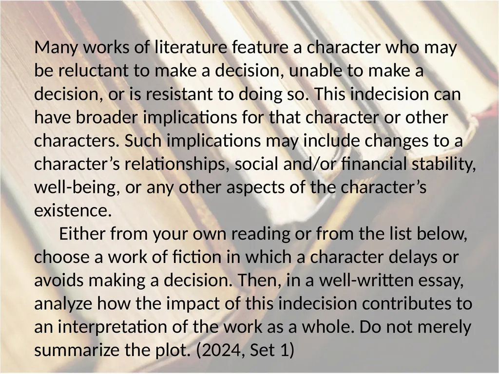 Advanced Placement® Literature Prompts Updated 9 - slide 6 of 79