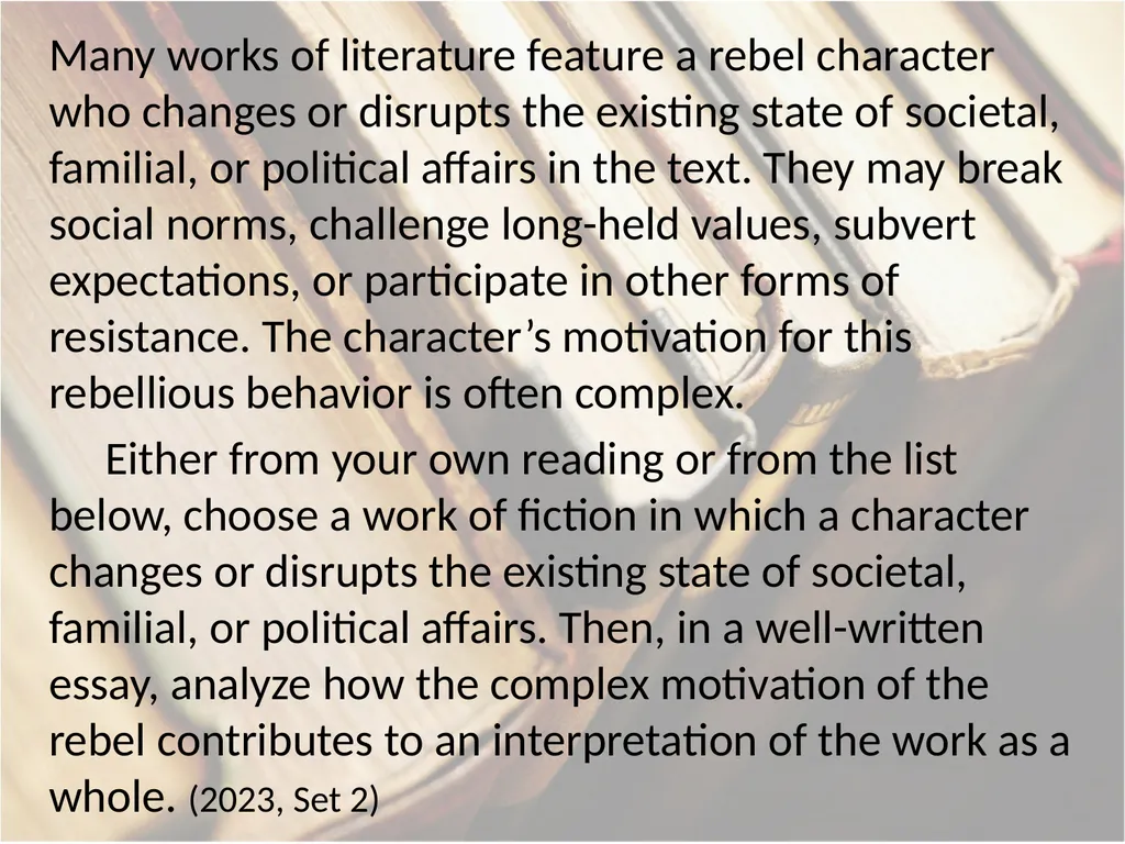Advanced Placement® Literature Prompts Updated 9 - slide 9 of 79