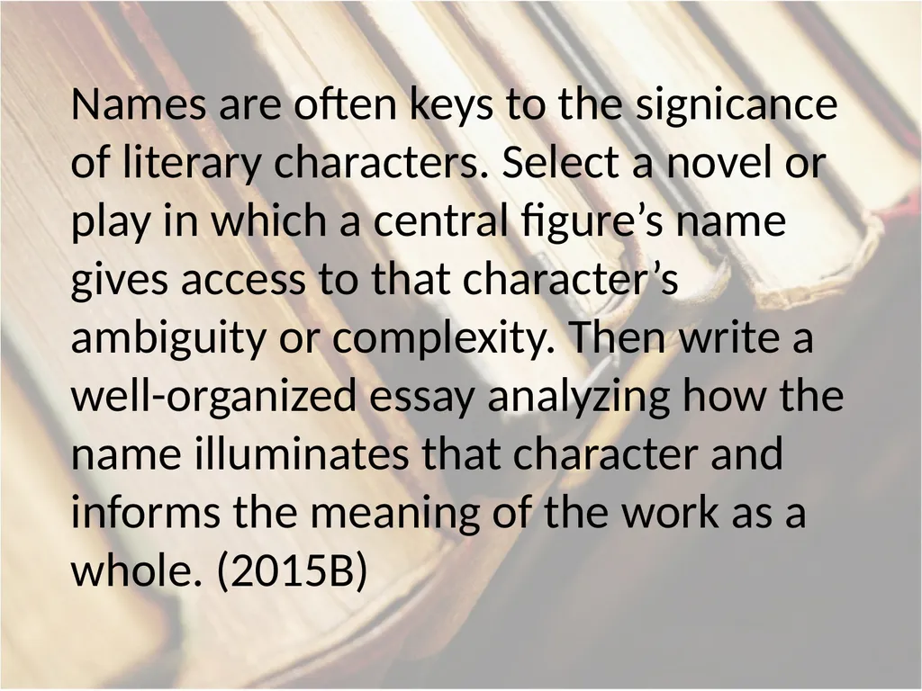 Advanced Placement® Literature Prompts Updated 9 - slide 18 of 79