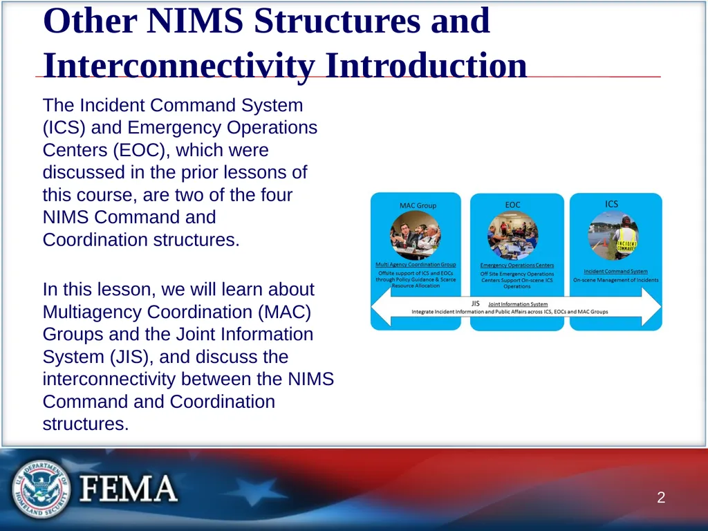 Lesson 6: Other NIMS Structures and - slide 2 of 19