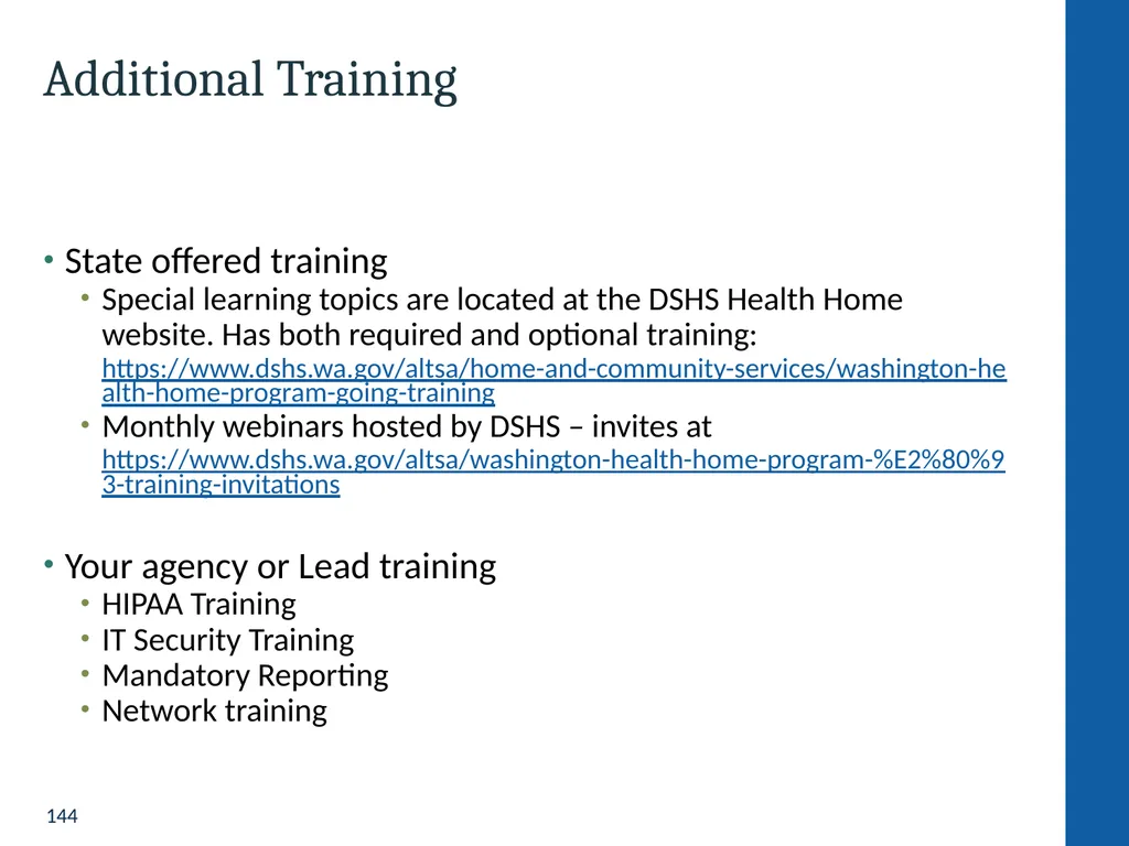 Health Home Care Coordinators Basic Training - slide 144 of 148