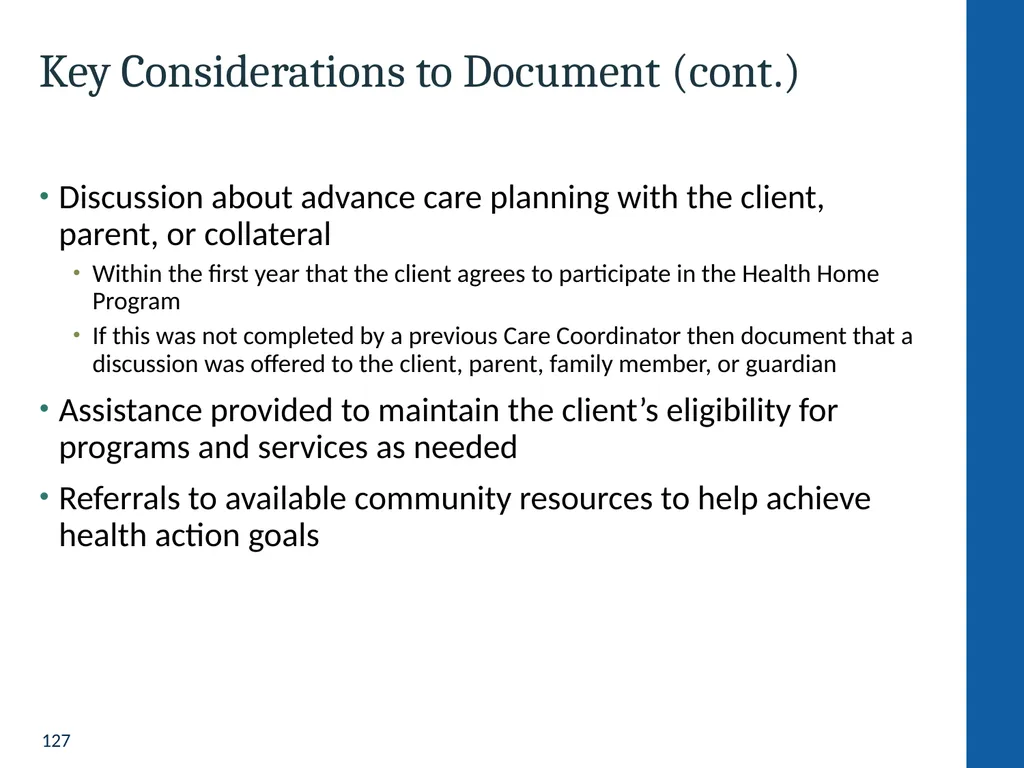 Health Home Care Coordinators Basic Training - slide 127 of 148