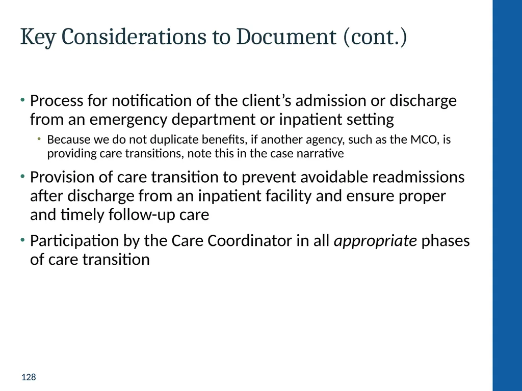 Health Home Care Coordinators Basic Training - slide 128 of 148