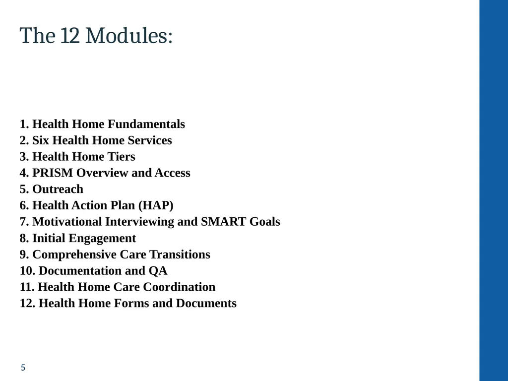 Health Home Care Coordinators Basic Training - slide 5 of 148