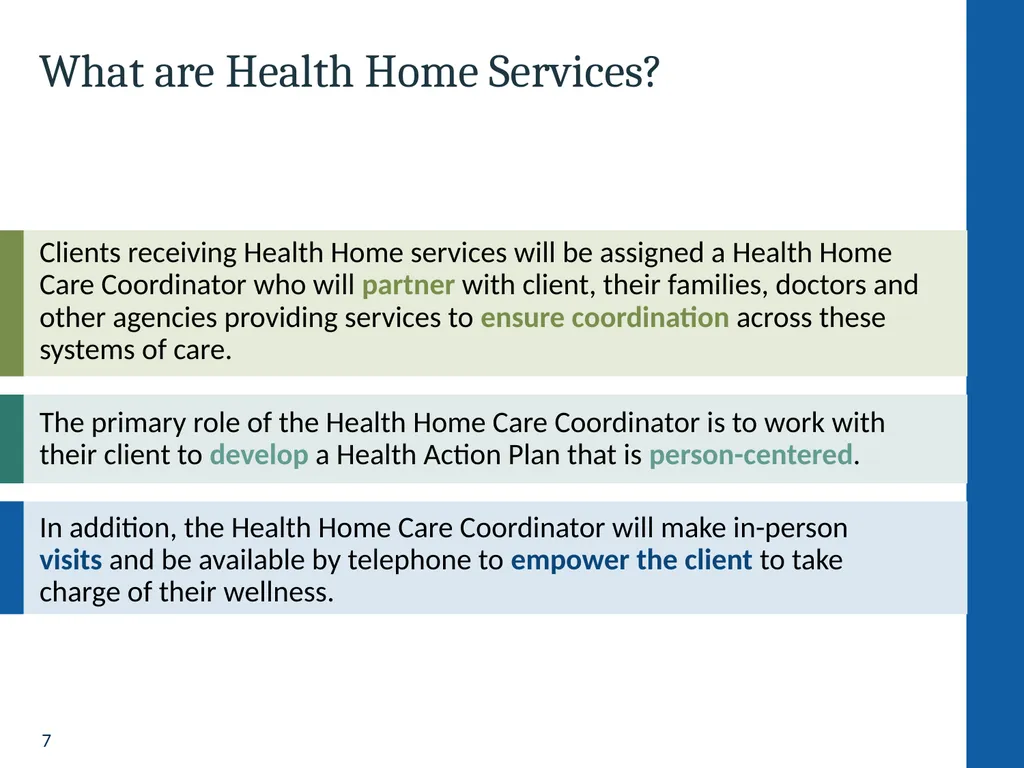 Health Home Care Coordinators Basic Training - slide 7 of 148
