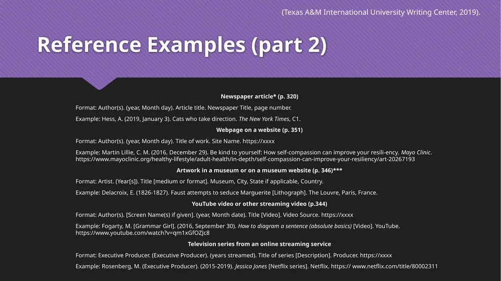 APA 7 Fall 2020 Developed by Texas A&M - slide 12 of 14