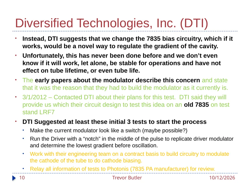 Linac RF Modulators Status Update Trevor Butler - slide 10 of 28