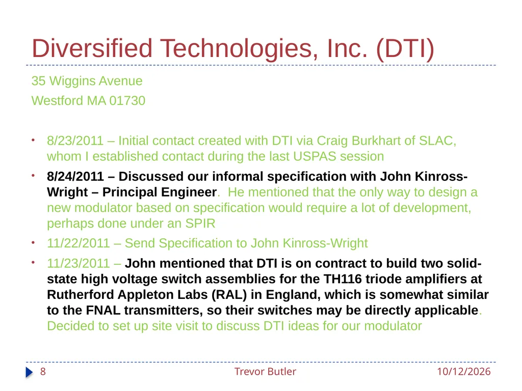 Linac RF Modulators Status Update Trevor Butler - slide 8 of 28