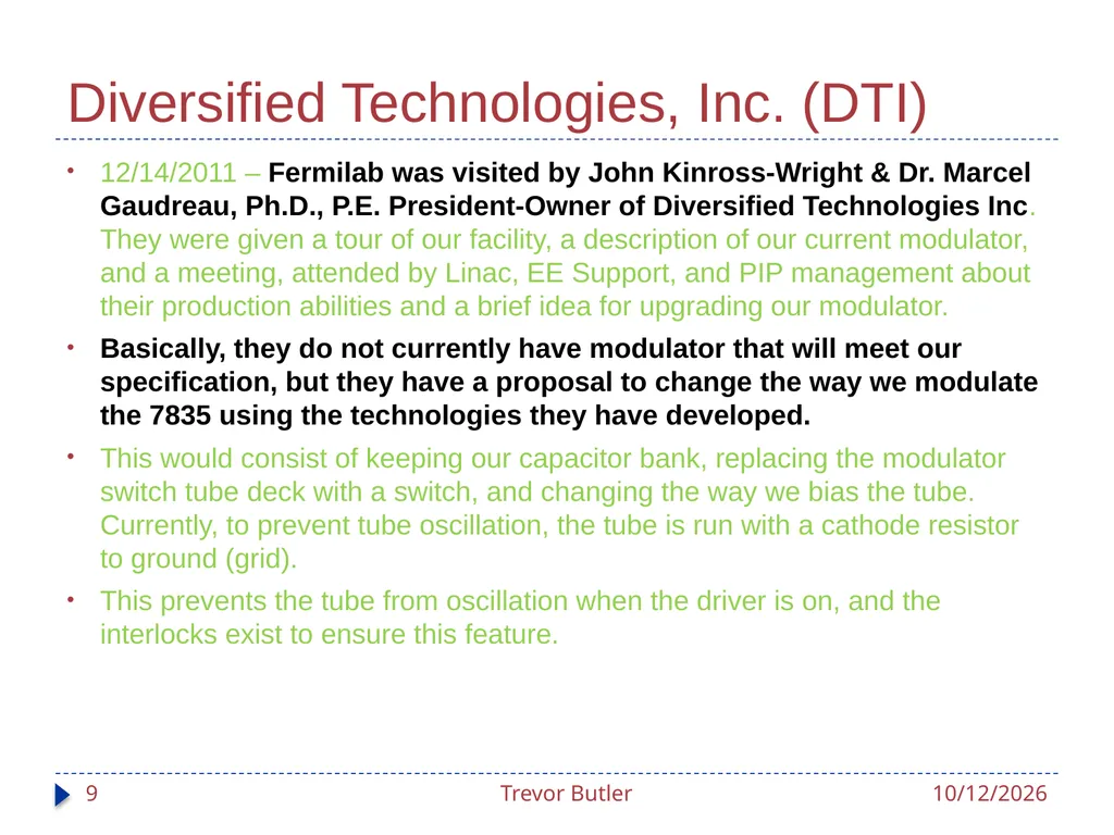 Linac RF Modulators Status Update Trevor Butler - slide 9 of 28