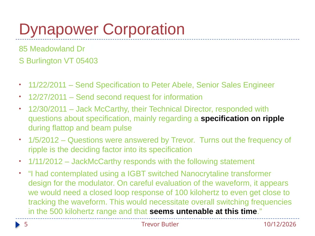 Linac RF Modulators Status Update Trevor Butler - slide 5 of 28